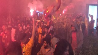 Edirnede meşaleli şampiyonluk sevinci