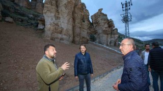 Meram Derenin peri bacaları Kızlar Kayası turizme kazandırılıyor