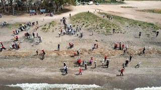 Akdenizde caretta carettaların yuvalandığı alanlar temizlendi