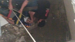 Apartman boşluğuna düşen şahıs yaralandı