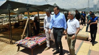Başkan Özyiğit, kurban satış alanını inceledi
