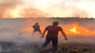 Buğday tarlası yandı