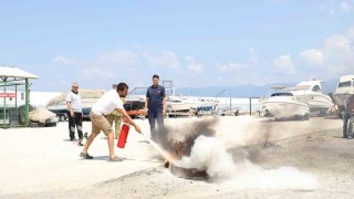 Burhaniye marinada yangın tatbikatı