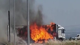 Çanakkalede tır alev topuna döndü