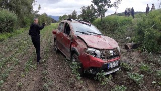 Cip patates tarlasına uçtu: 2 yaralı
