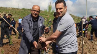 Fabrika çalışanları mesaiye fidan dikerek başladı