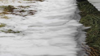 Fındık büyüklüğünde dolu yağdı, çevre beyaza büründü