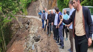 Heyelan sonrası yapılan çalışmaları incelediler