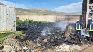 Hurdacıda yangın: 6 ton plastik malzeme yandı