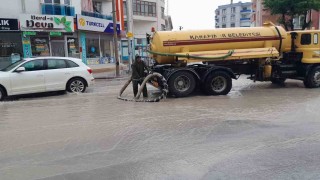 Karapınarda yağmur yağışı etkili oldu