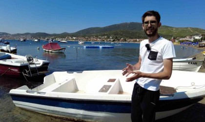 Kıyıya çektikleri teknenin motorunu çaldılar