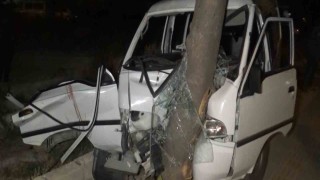 Kontrolden çıkan otomobil ağaca çarptı: 7 yaralı