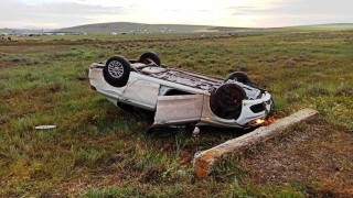 Kontrolden çıkan otomobil takla attı: 1 yaralı