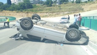 Kontrolden çıkan otomobil takla attı: 1 yaralı