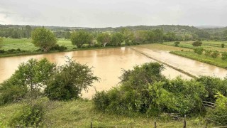Kuvvetli sağanak tarım arazilerini göle çevirdi, yollar zarar gördü