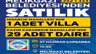 Melikgazi; 29 Daire ve 1 Adet Villa İçin Satışa Çıkıyor