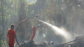 Mersinde bahçe yangını ormana sıçramadan söndürüldü