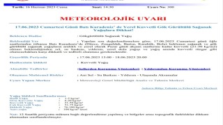 Meteoroloji yağış uyarısı verdi