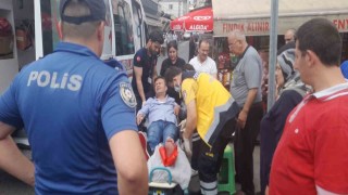 Otomobilin ayağının üzerinden geçtiği yaya yaralandı