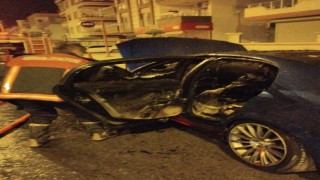 Park halindeki otomobil yandı