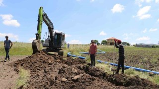 Sandala 3 kilometrelik içme suyu terfi hattı döşeniyor