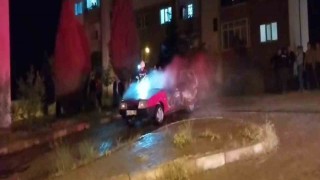 Tavşanlıda araç yangını