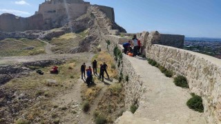 Van Kalesinden düşüp ayağı kırıldı, ekipler tarafından kurtarıldı