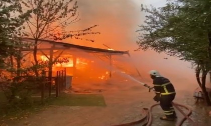 Ahır alev alev yandı