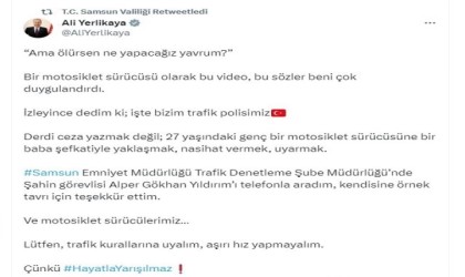 Bakan Yerlikayadan o polise tebrik