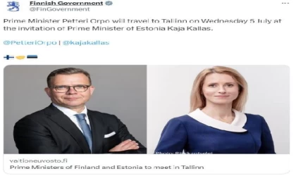 Finlandiya Başbakanı Orpo, 5 Temmuz’da Estonya’ya gidecek