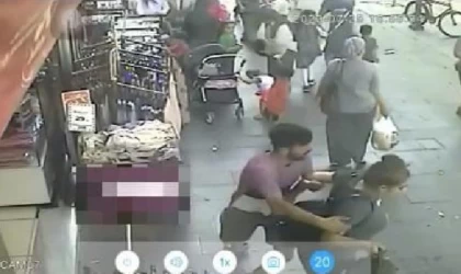 Husumetlisinden kaçarak yoldaki bir kadını kendisine siper etti, bacağından vuruldu; o anlar kamerada