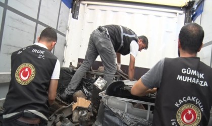 İthalatı yasak motor blokları ve şanzımanlar ele geçirildi
