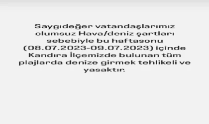 Kandıra’da hafta sonu denize girmek yasaklandı