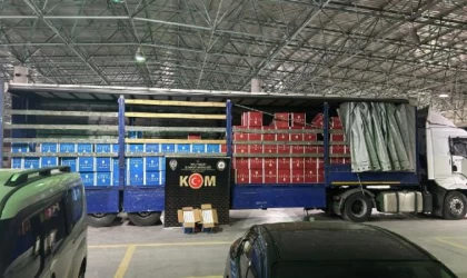 Bolu’da, piyasa değeri 7 milyon TL olan kaçak makaron ele geçirildi