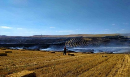 Çankırıda anız yangını