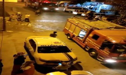 Diyarbakırda çıkan yangında bina sakinleri çocuklarıyla koşarak çıktı