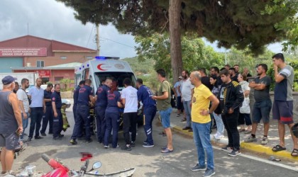 Erdekte otomobil ile motosiklet çarpıştı: 1 yaralı