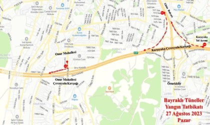 İzmirde Bayraklı Tünellerindeki yangın tatbikatı nedeniyle bazı yollar trafiğe kapatılacak