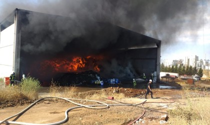 Katı atık bertaraf tesisinde yangın