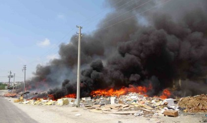 Manavgatta korkutan hurdalık yangını
