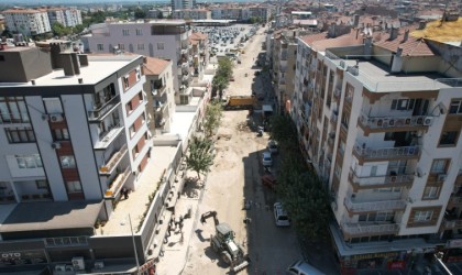 Manisada 2. etap prestij cadde düzenlemesi için üstyapı çalışması başladı