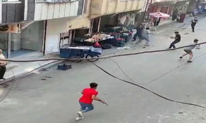 Şanlıurfada taşlı sopalı kavga kamerada