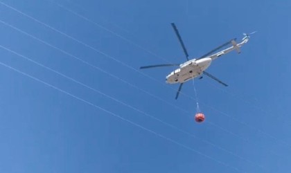 Vatandaştan yangın söndürme helikopterine övgü