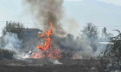 Anız yangını 10 dönüm araziyi küle çevirdi
