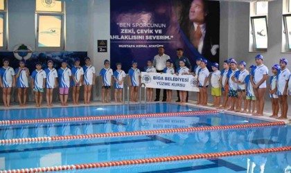 Bigada yüzme yarışları düzenlendi