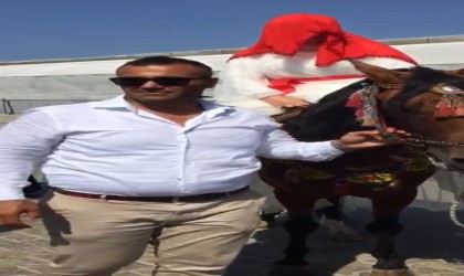 Gelini at üzerinde dolaştırıp geleneği yaşattılar