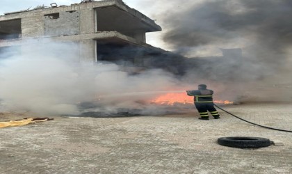 Hatayda iş yeri yangını