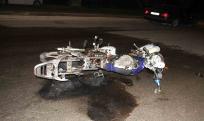 Konyada motosiklet yangını