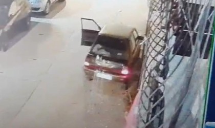 Şanlıurfada el freni çekilmeyen otomobil sürücüsüne kabusu yaşattı