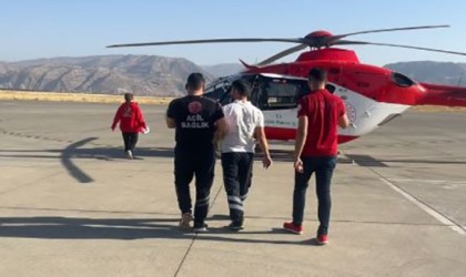 Şırnakta ambulans helikopter minik Aras için havalandı